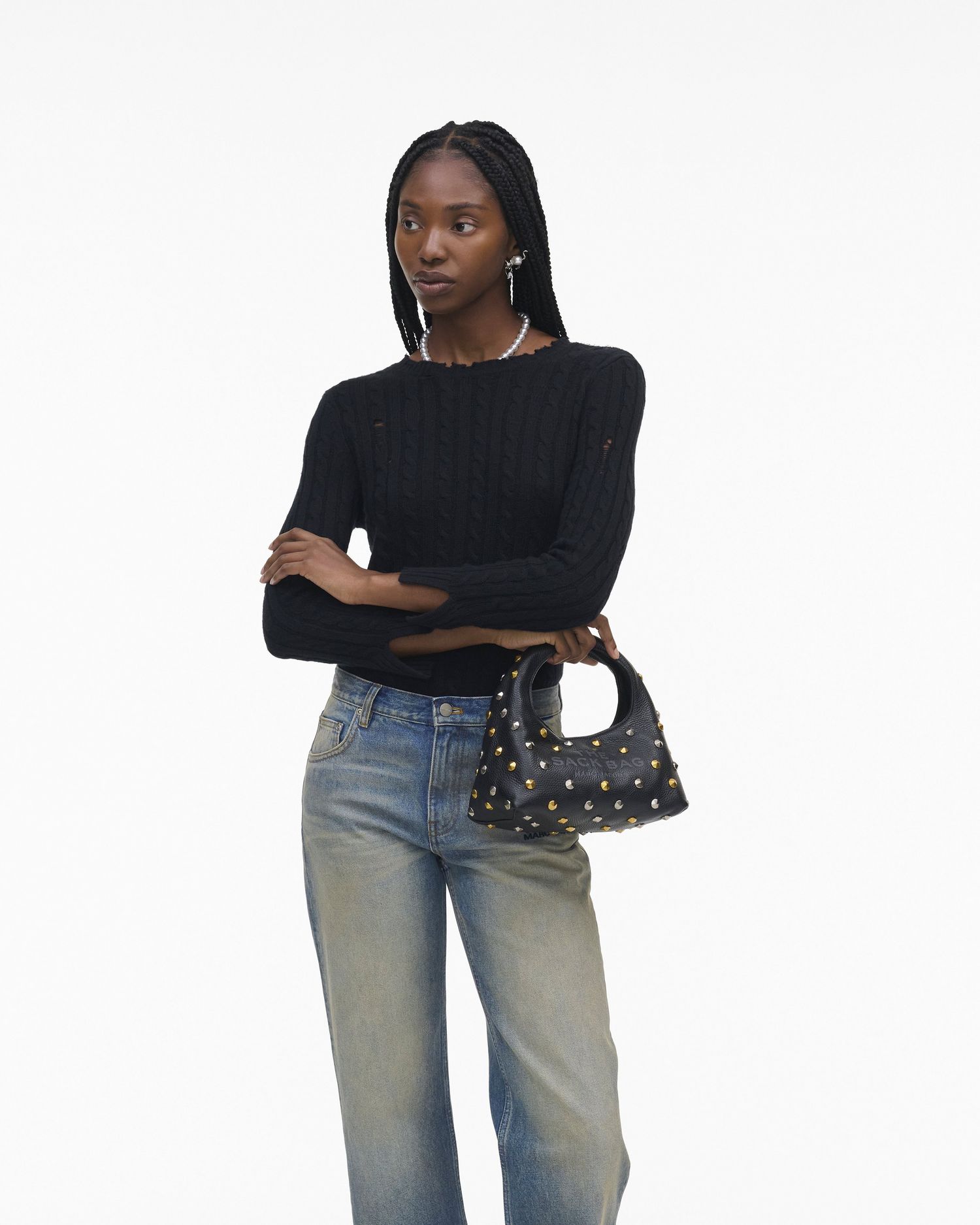 The Glam Studs Leather Mini Sack Bag | Marc Jacobs Outlet