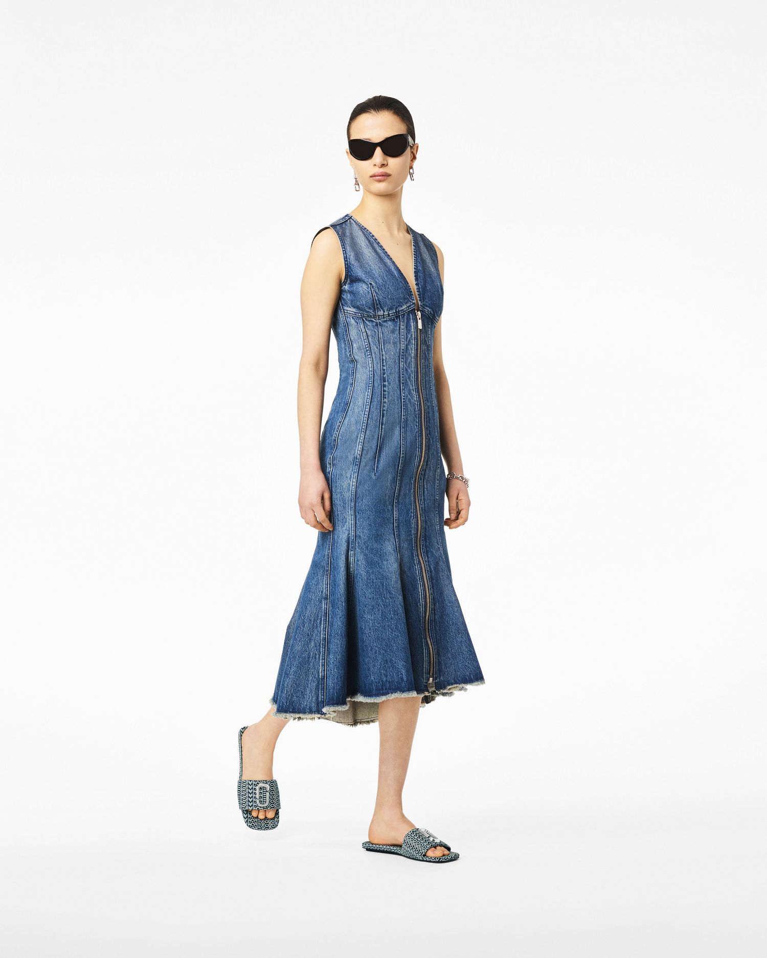 The J Marc Washed Monogram Denim Sandal | Marc Jacobs Outlet