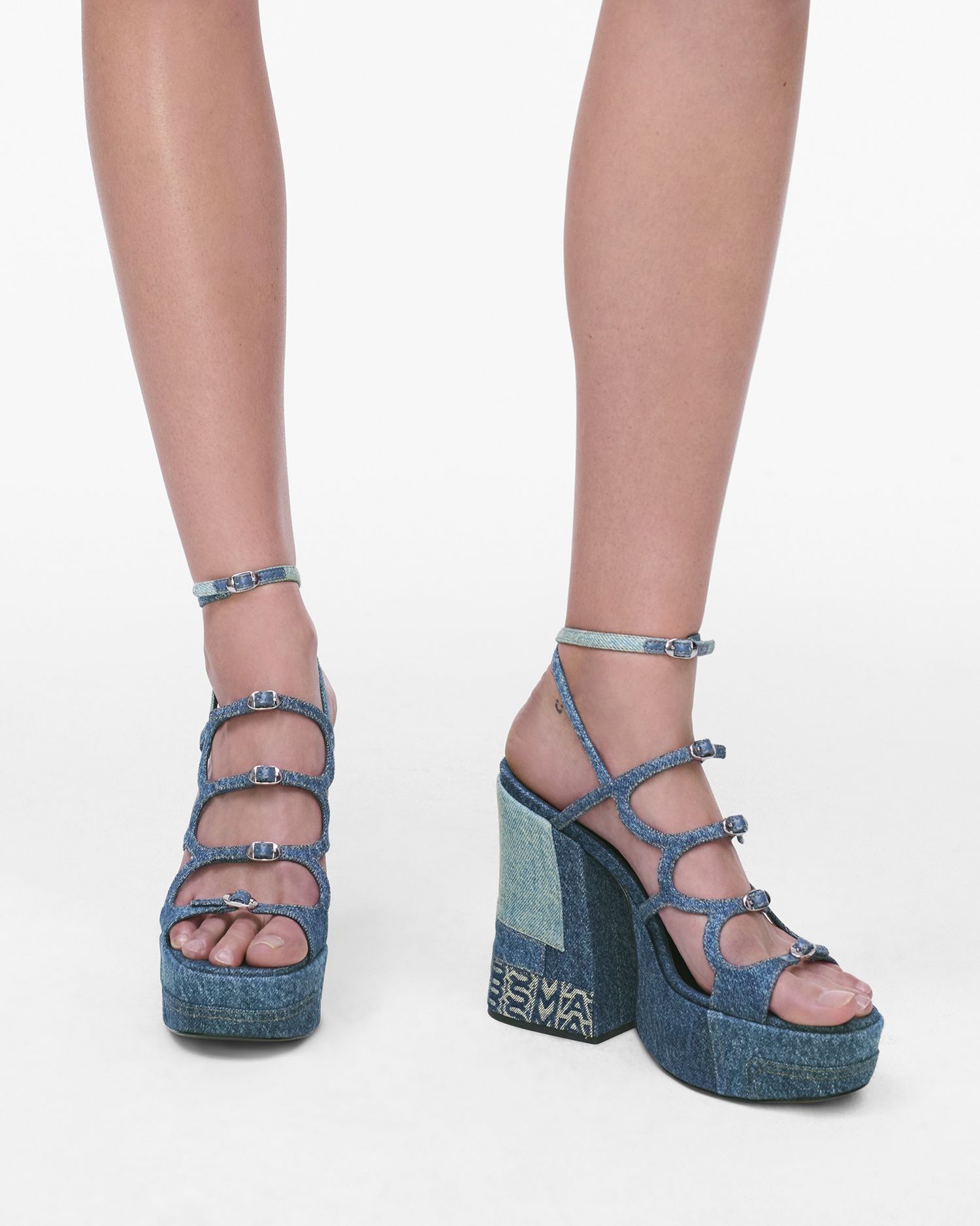 The Deconstructed Denim Kiki Platform Sandal | Marc Jacobs Outlet