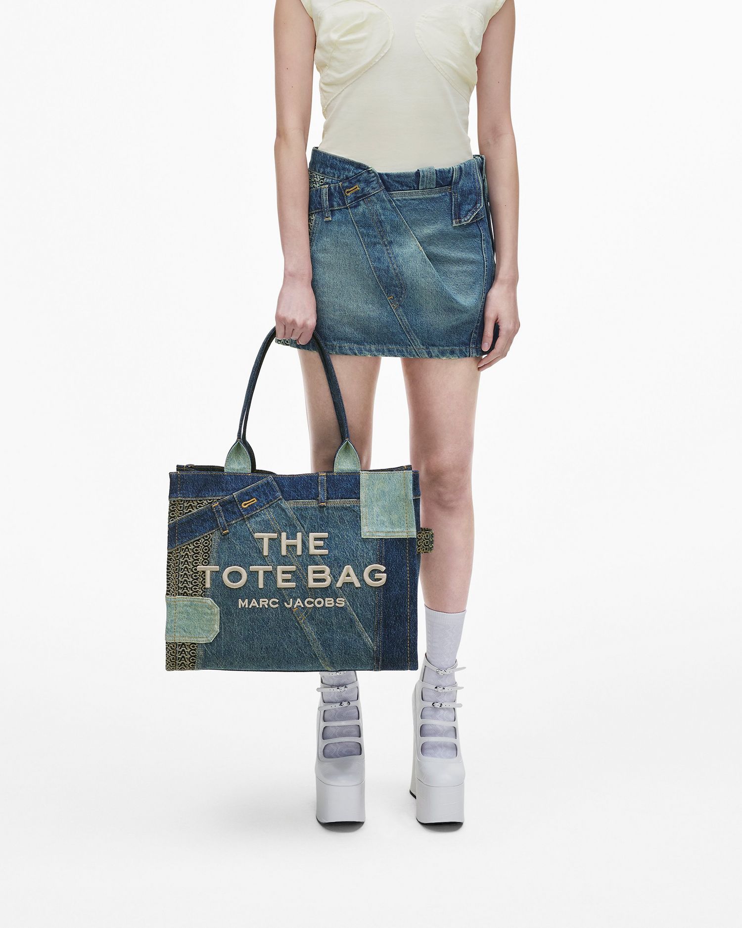 The Deconstructed Denim Large Tote Bag | Marc Jacobs Outlet
