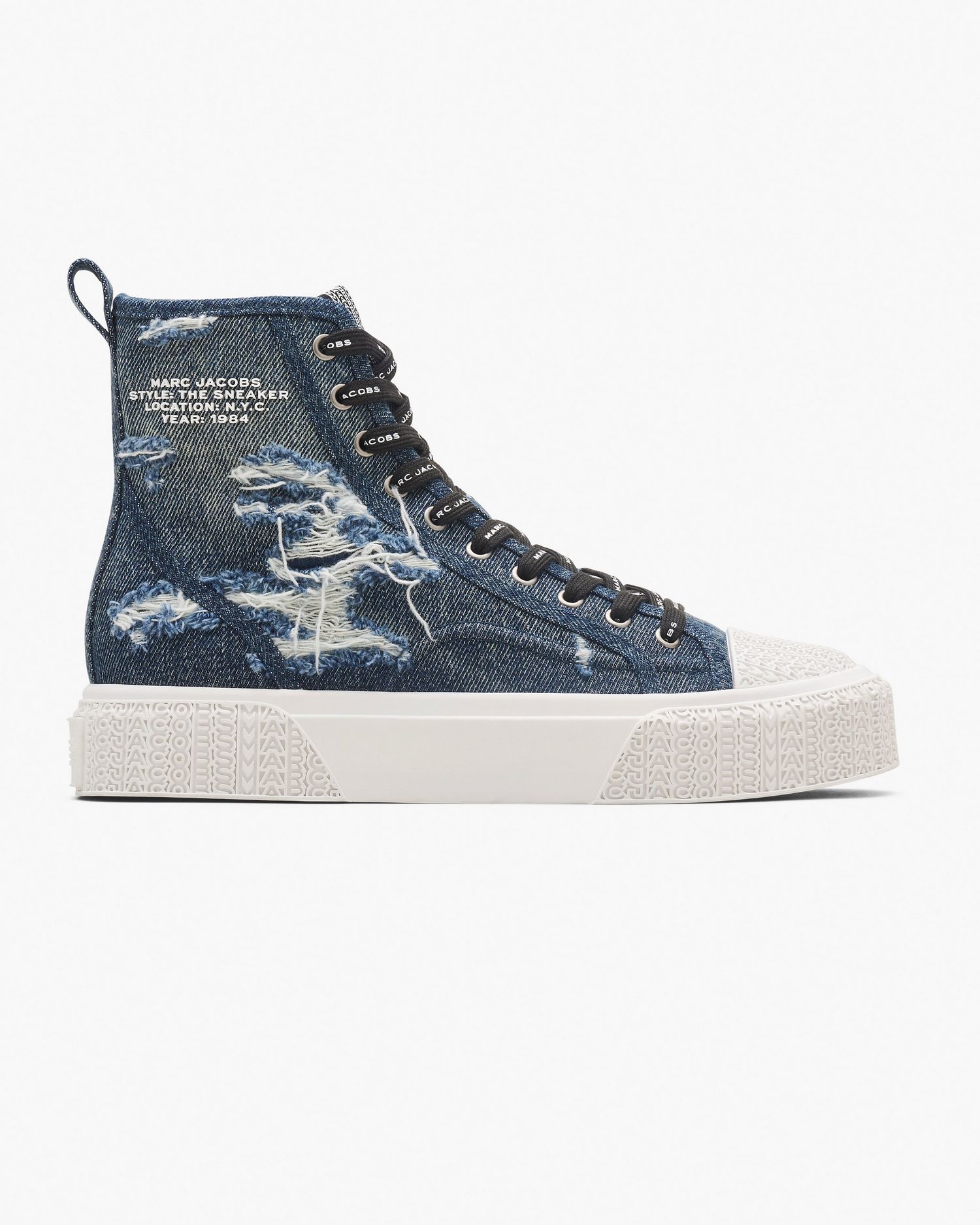 The Rip And Repair Denim High Top Sneaker | Marc Jacobs Outlet