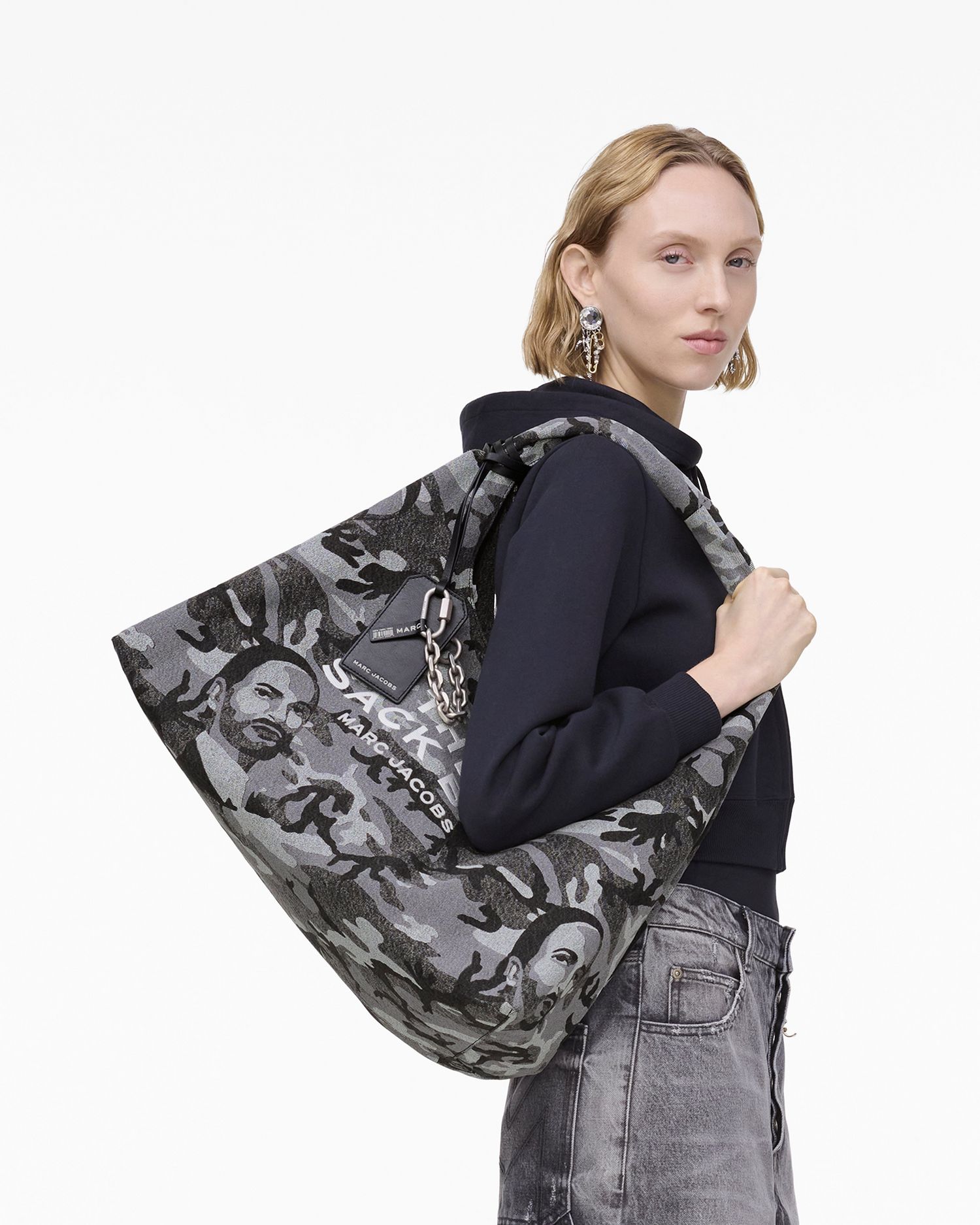 The Marc Camo Denim XL Sack Bag | Marc Jacobs Outlet