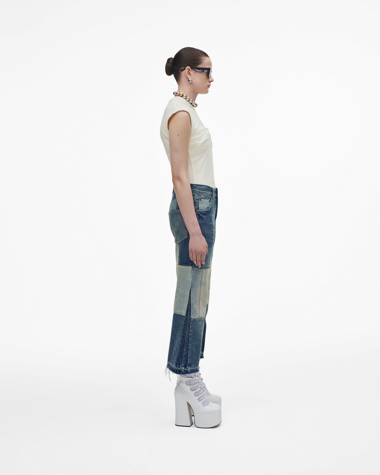 Patchwork Denim Cropped Flare Jean | Marc Jacobs Outlet