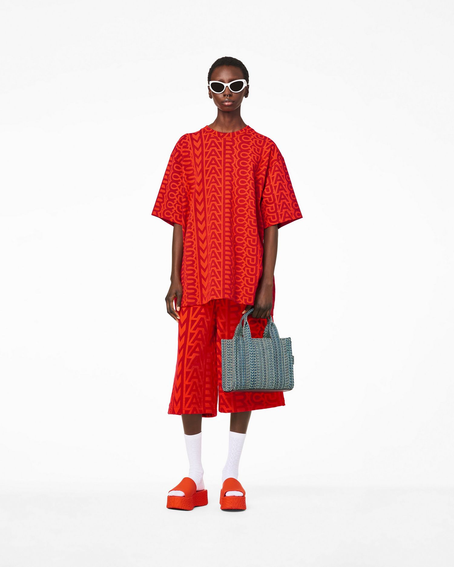 The Washed Monogram Denim Small Tote Bag | Marc Jacobs Outlet