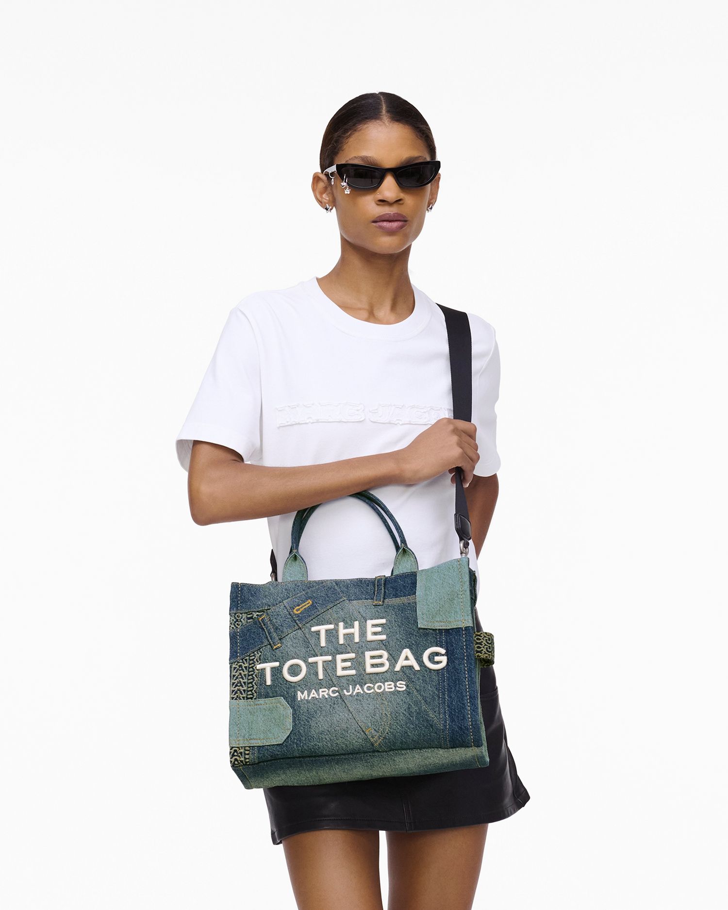 The Deconstructed Denim Medium Tote Bag | Marc Jacobs Outlet