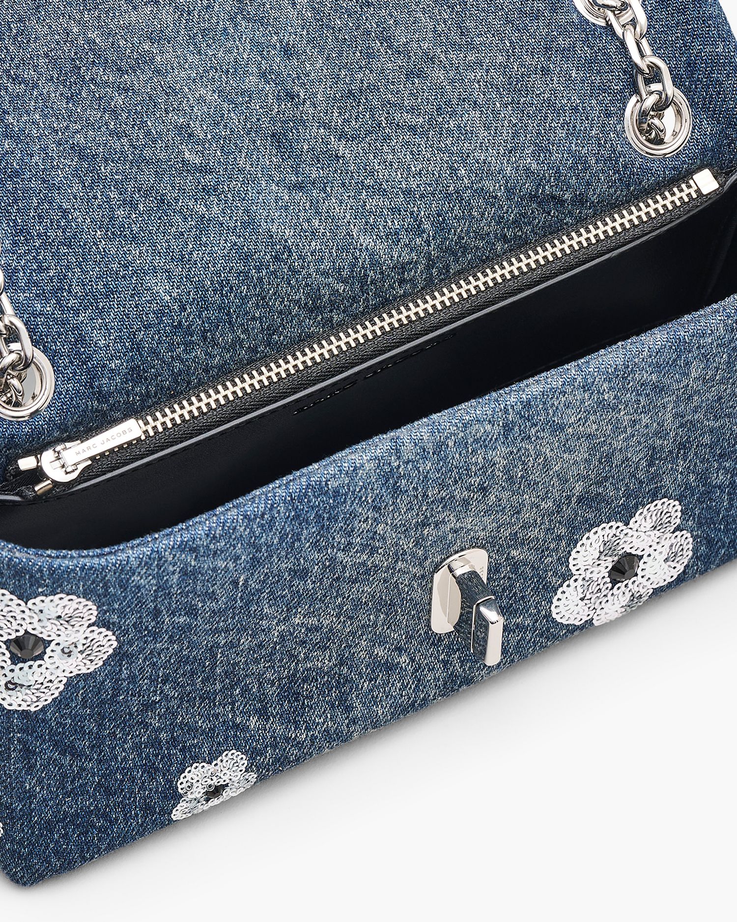 The Sequin Daisy Denim Dual Chain Mini Bag | Marc Jacobs Outlet