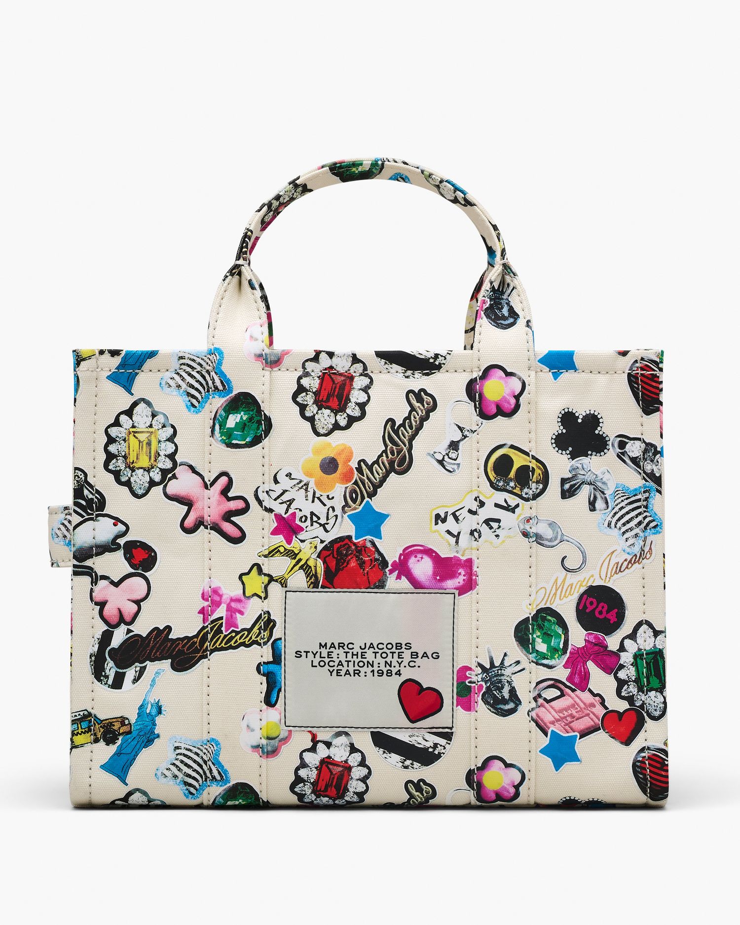 The Sticker Canvas Medium Tote Bag | Marc Jacobs Outlet