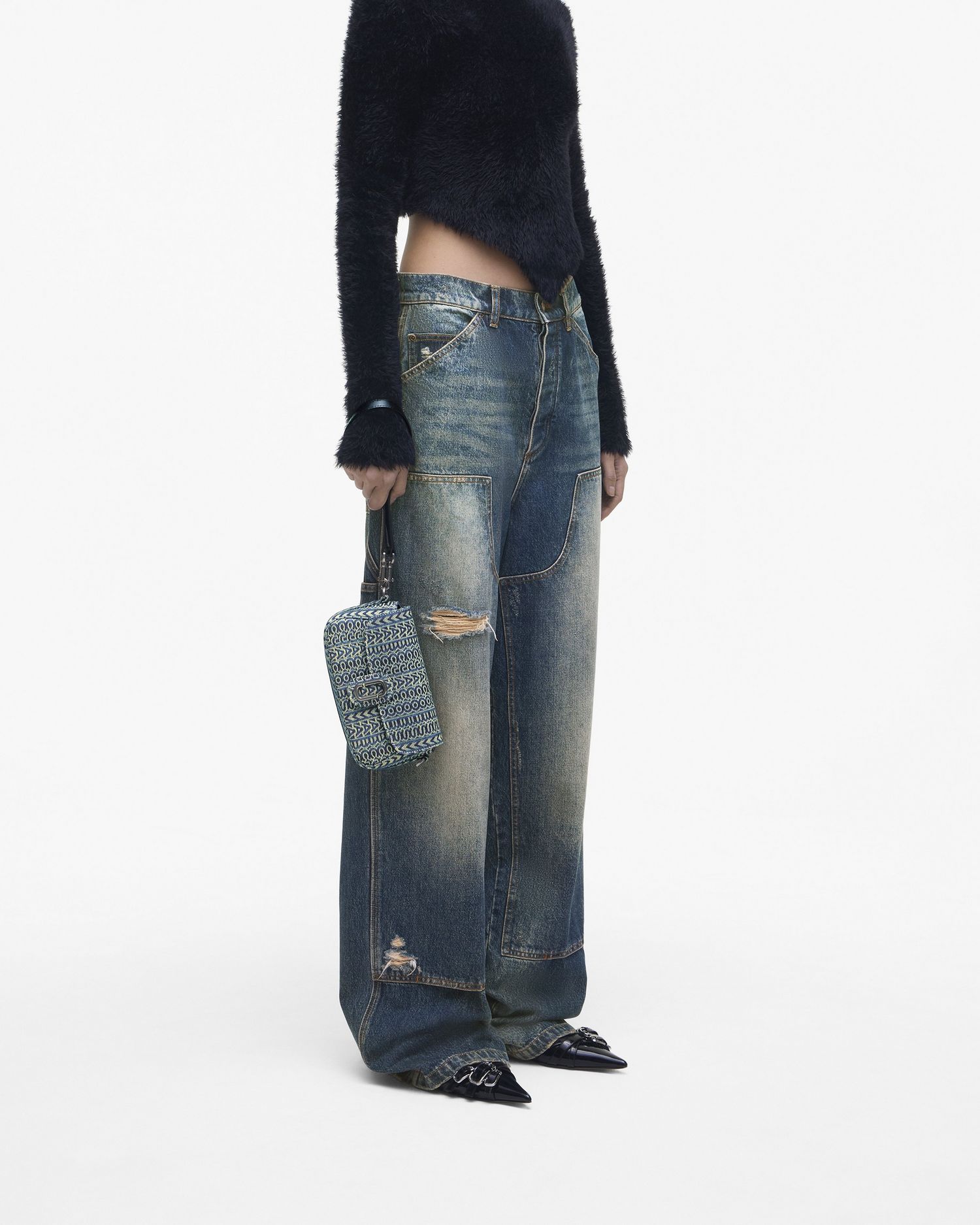 The Monogram Sun-Faded Denim Clover Shoulder Bag | Marc Jacobs Outlet