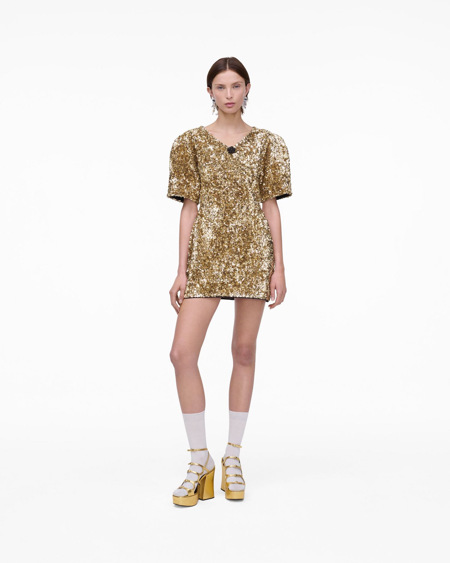 Sequin V-Neck Knit Dress | Marc Jacobs Outlet