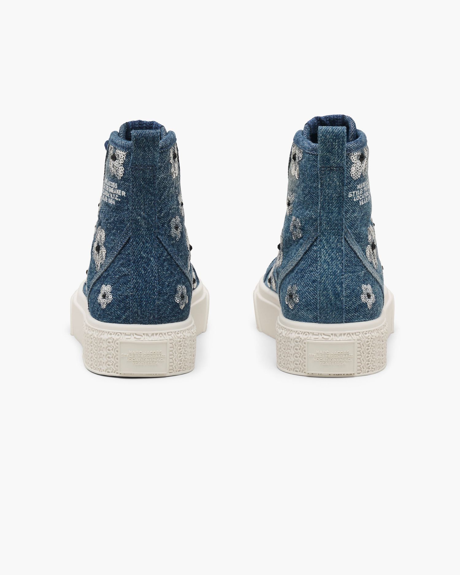 The Sequin Daisy Denim High Top Sneaker | Marc Jacobs Outlet