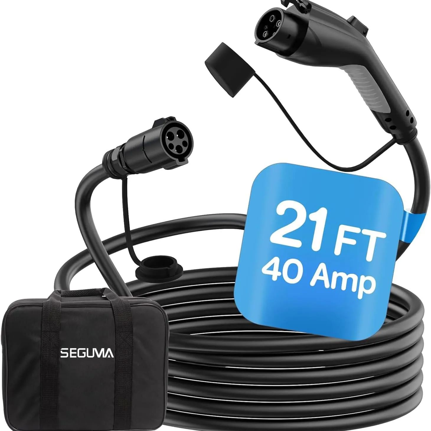 SEGUMA EV Charger Extension Cable, 21ft 40Amp Extension Cable Compatible