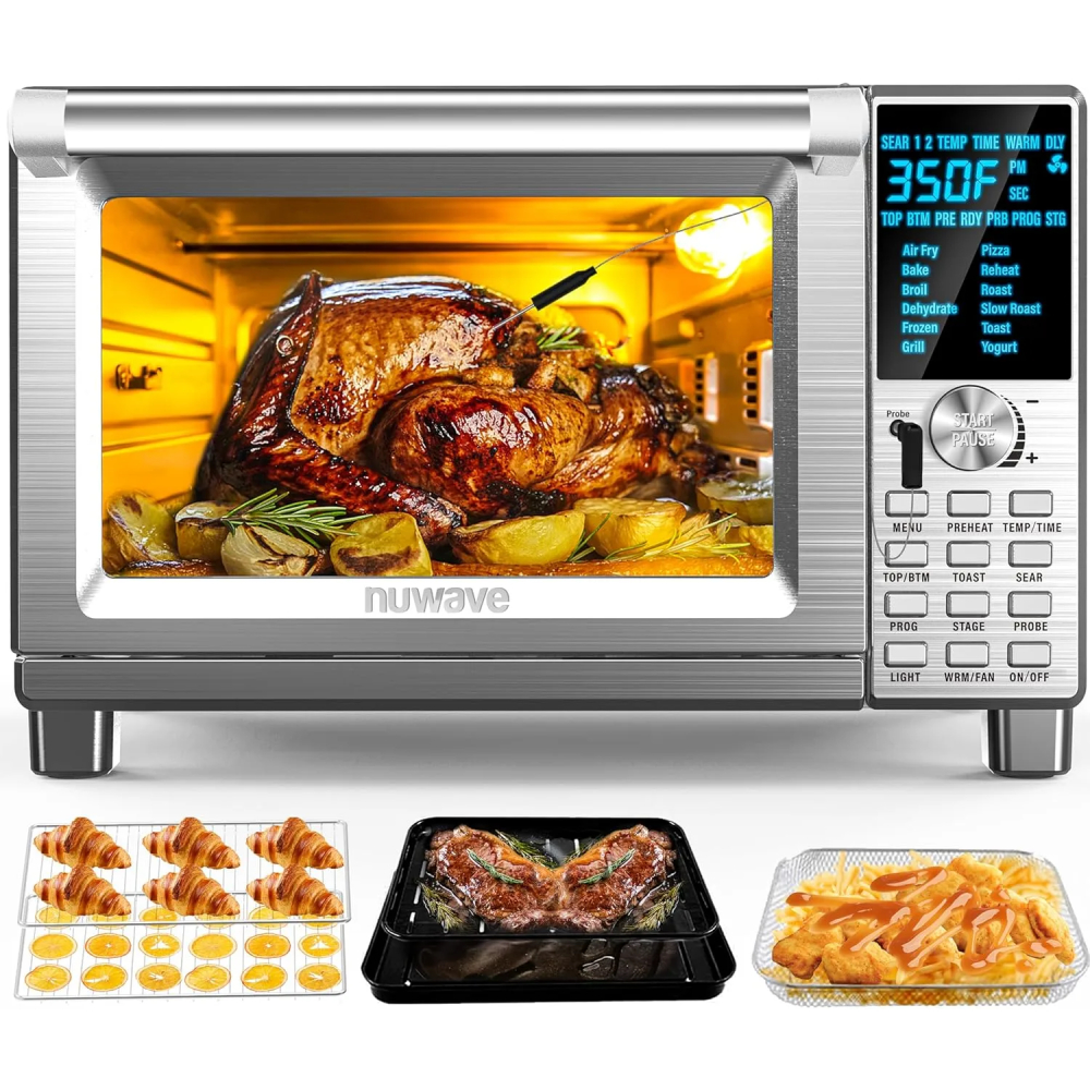 Nuwave Bravo Air Fryer Toaster Smart Oven, 12-in-1 Countertop Convection