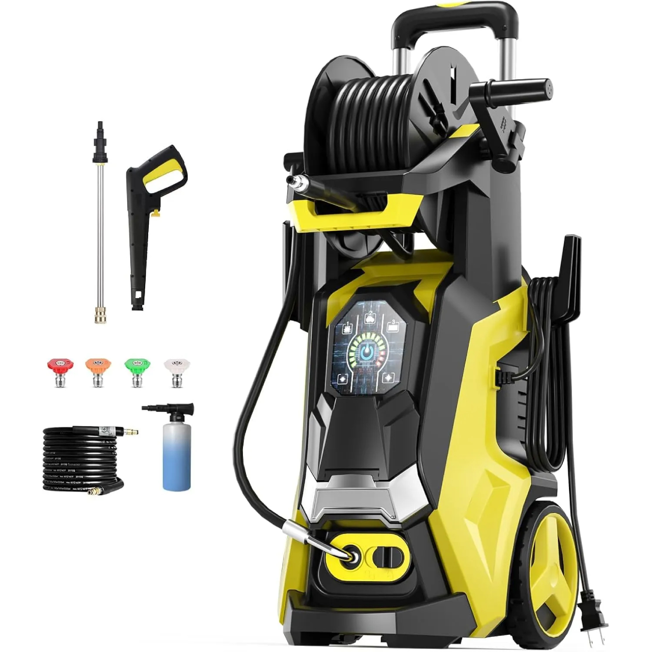 Le Hao Power Washer Touch Screen Adjustable Pressure, 4 Nozzles
