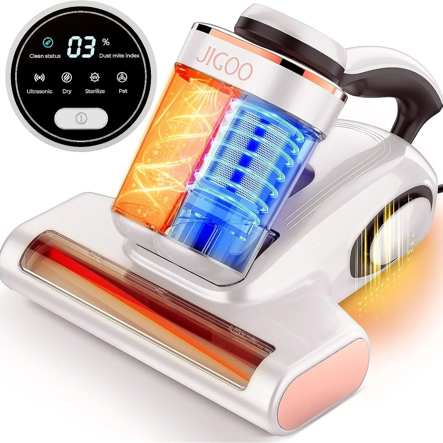 JIGOO Bed Vacuum Cleaner with Dust Sensor, Mattress Vacuum Cleaner