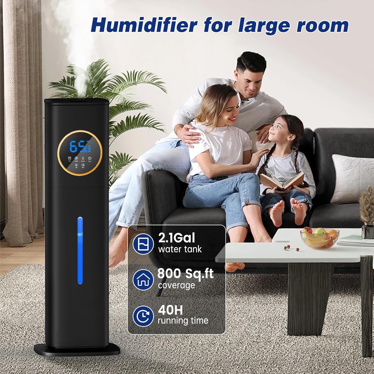 Lacidoll Humidifiers for Bedroom, 2.1Gal/8L Humidifiers for Home