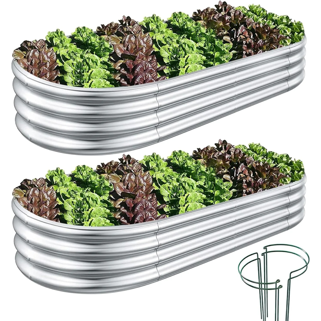 COATTOA Galvanized Raised Garden Bed, Raised Garden Boxes, 2 Pcs
