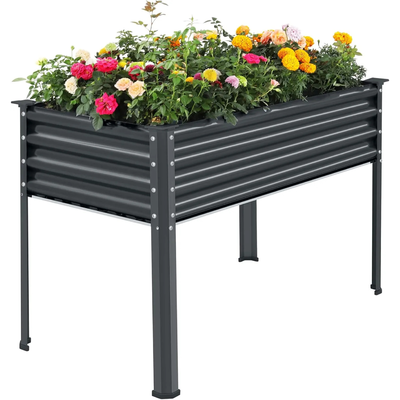 Land Guard Galvanized Raised Garden Bed with Drainage Holes