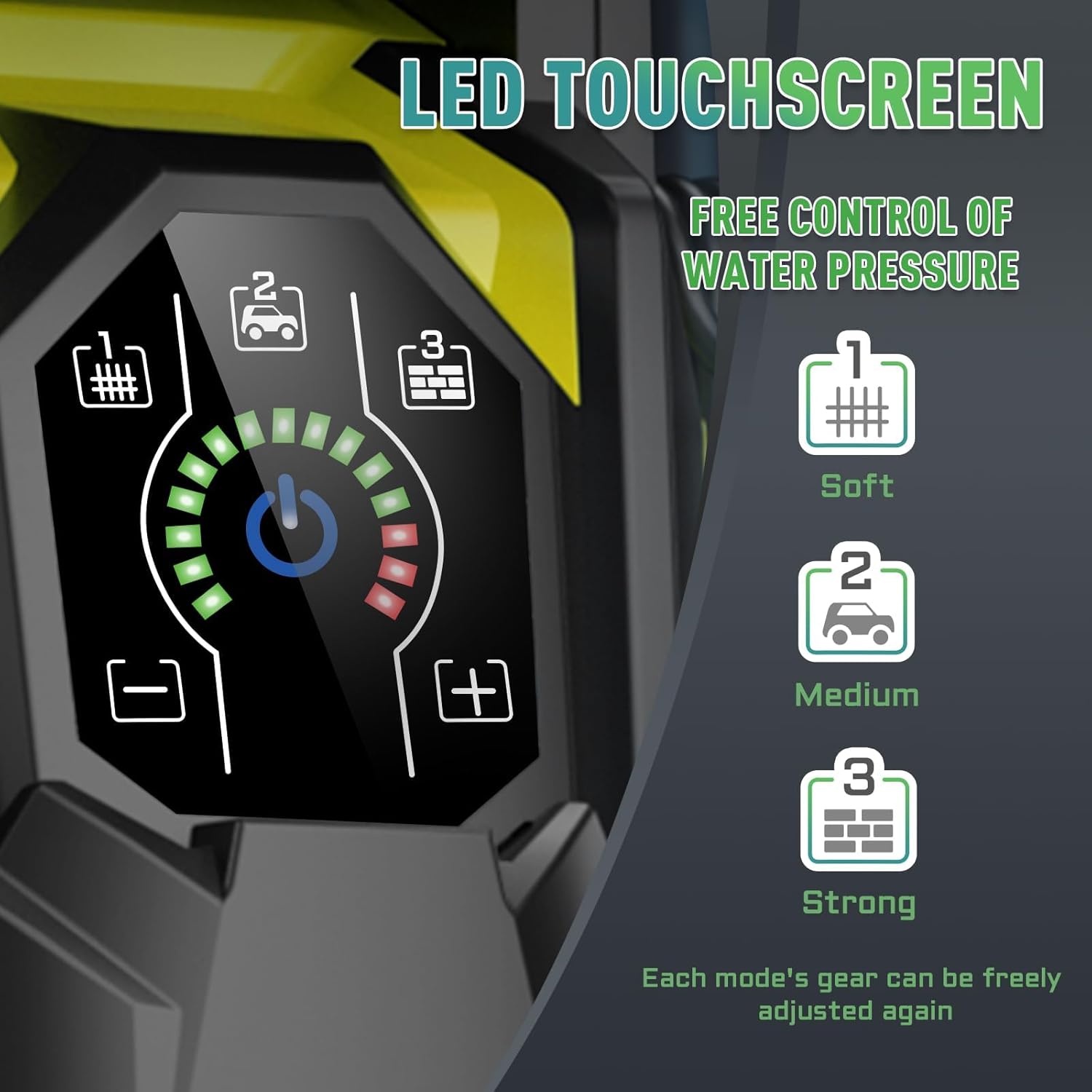 Le Hao Power Washer Touch Screen Adjustable Pressure, 4 Nozzles