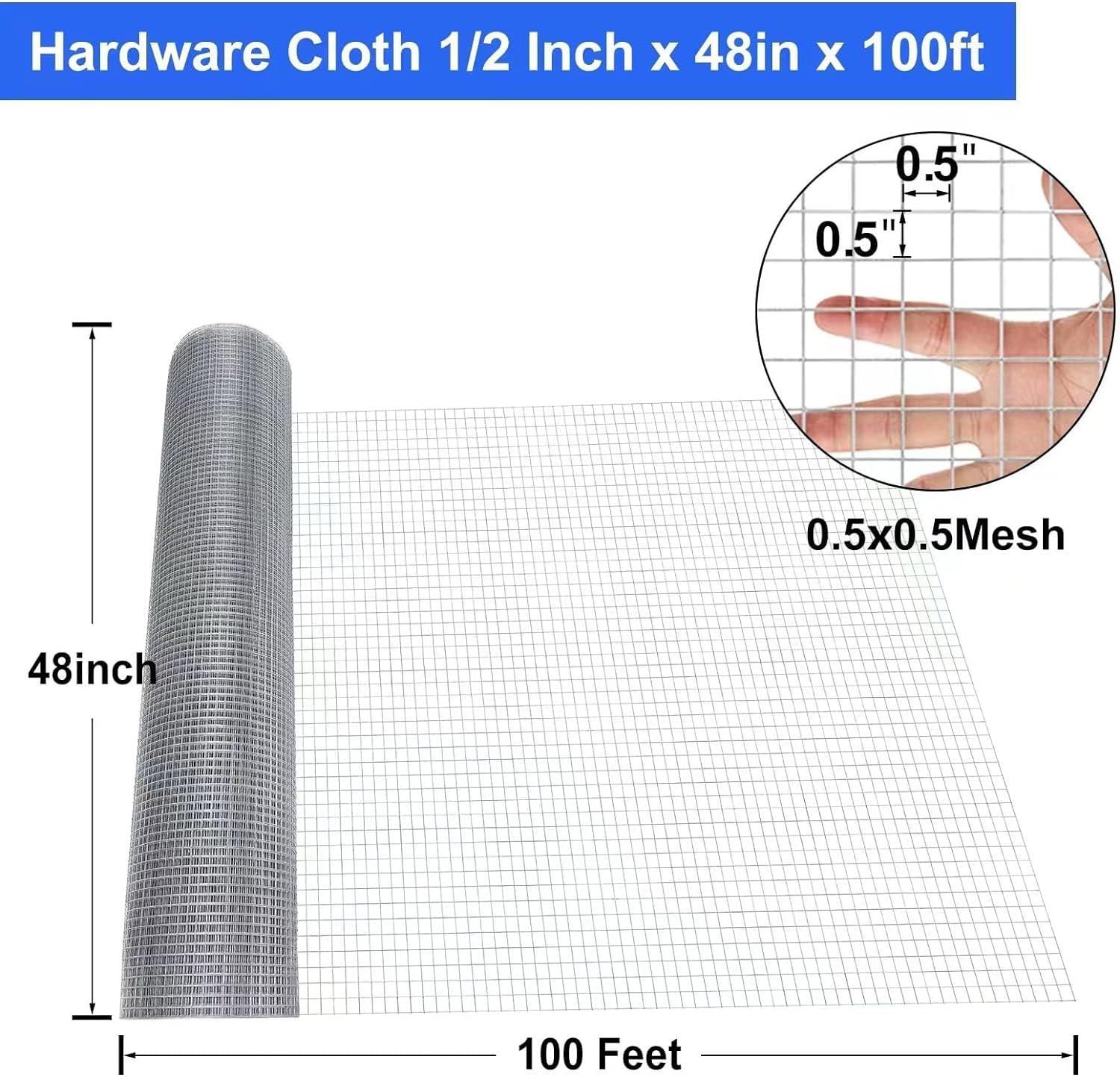 Land Guard 1/2 inch 48inch×100ft Chicken Wire Fence