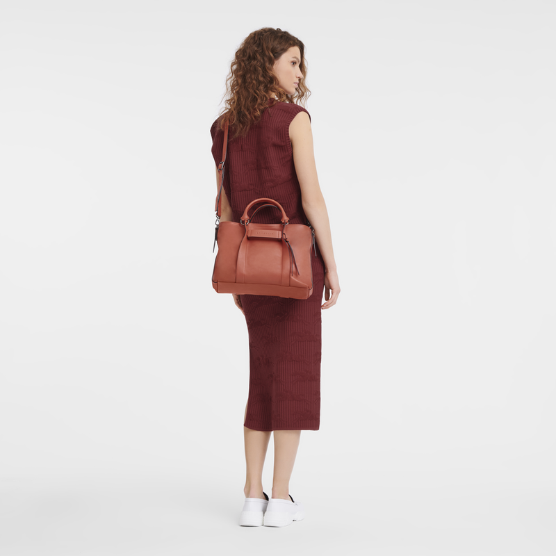 Sac à main L Longchamp 3D<br>Cuir - Sienne