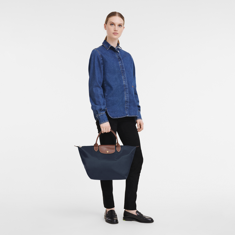 Sac à main M Le Pliage Original<br>Toile recyclée - Marine