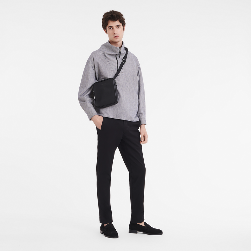 Sac bandoulière XS Le Foulonné<br>Cuir - Noir