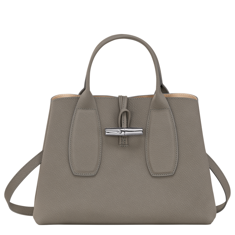 Sac à main M Roseau<br>Cuir - Tourterelle