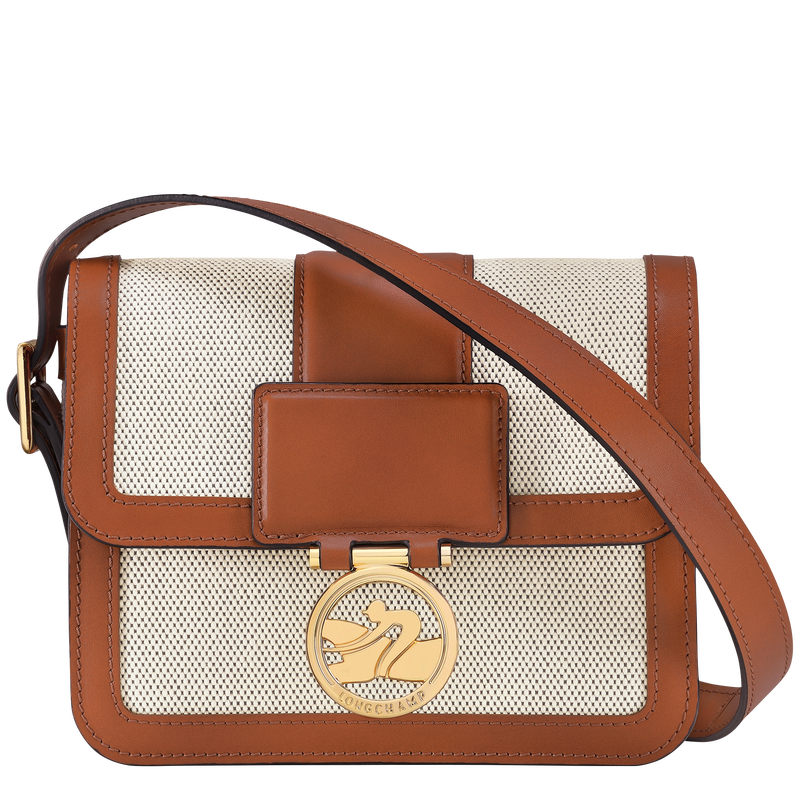 Sac bandoulière S Box-Trot<br>Toile - Cognac
