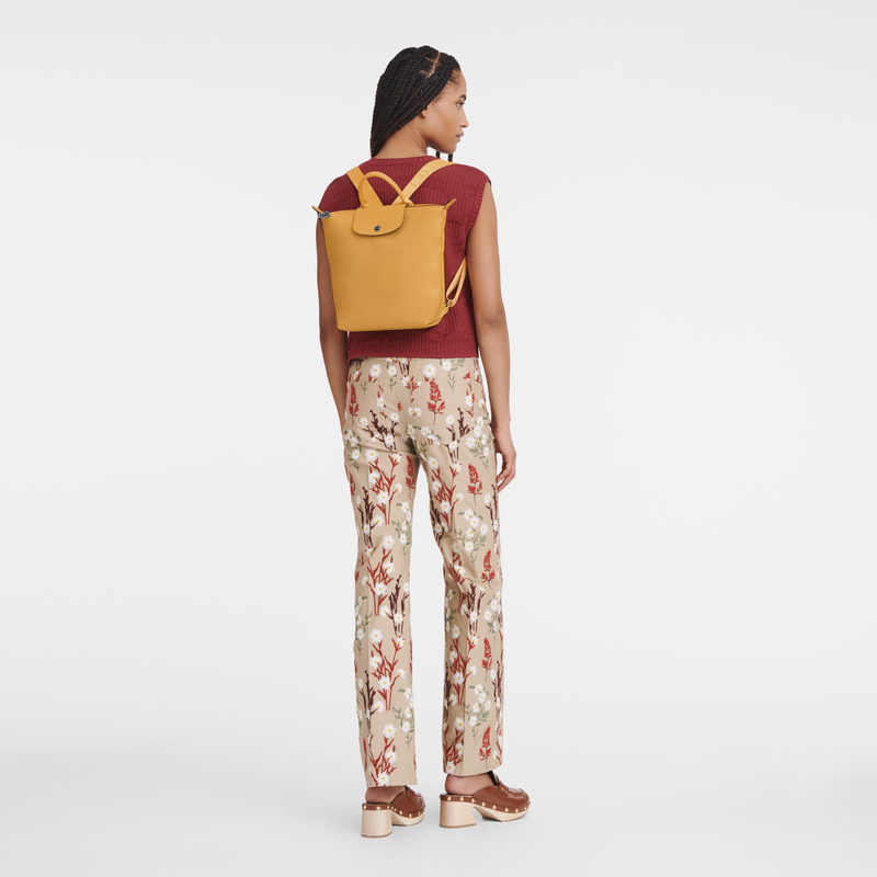 Sac à dos S Le Pliage Xtra<br>Cuir - Abricot