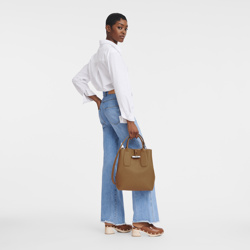 Sac bandoulière M Roseau<br>Cuir - Naturel