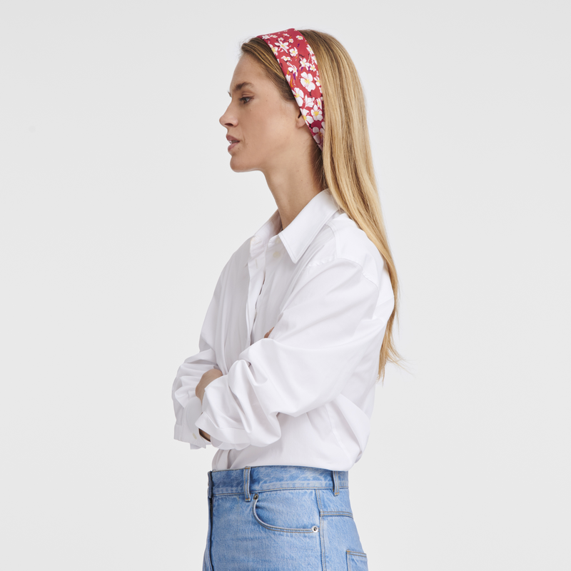 Carré de soie 50 Fleurs Hawaïennes<br>Soie - Fraise