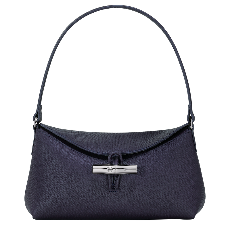 Sac porté épaule S Roseau<br>Cuir - Myrtille