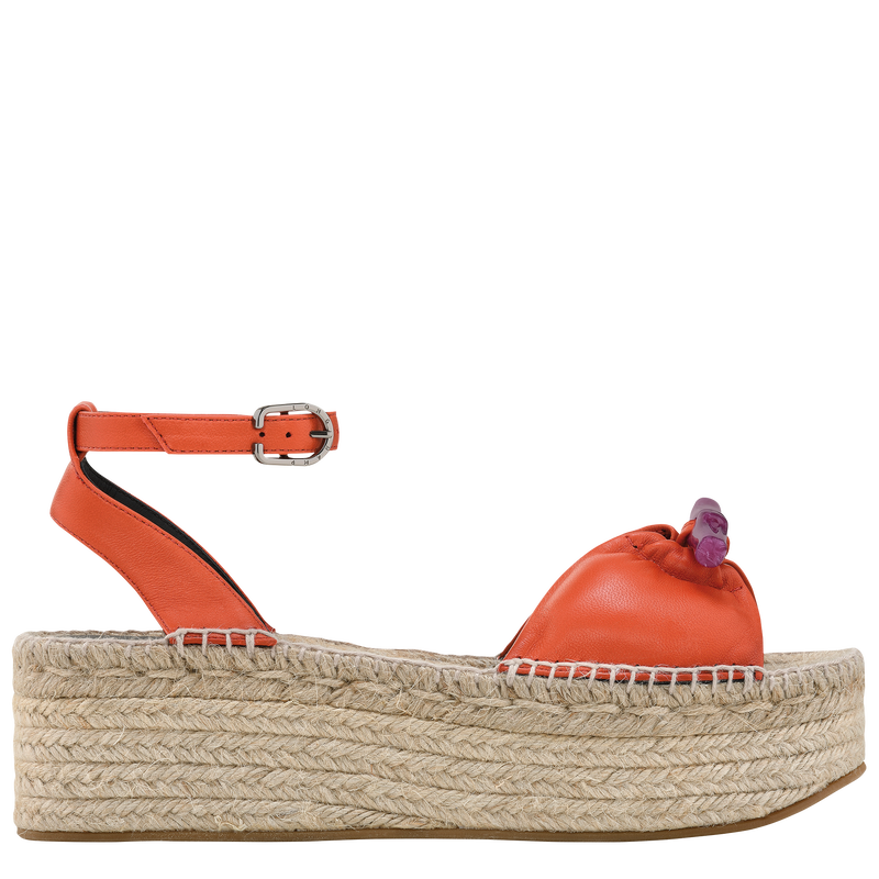 Espadrilles compensées Roseau<br>Cuir - Sienne