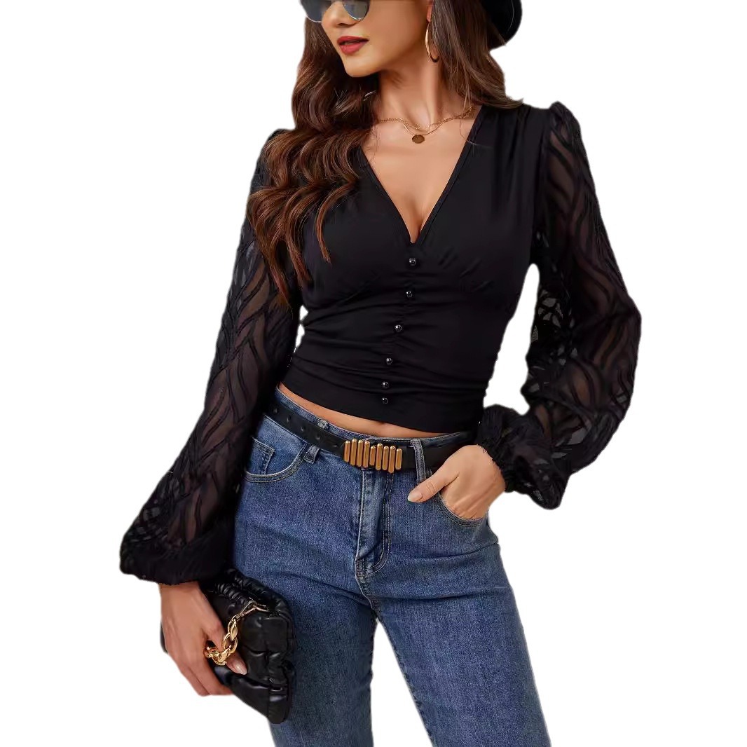 Waist - Cinching V - Neck Top