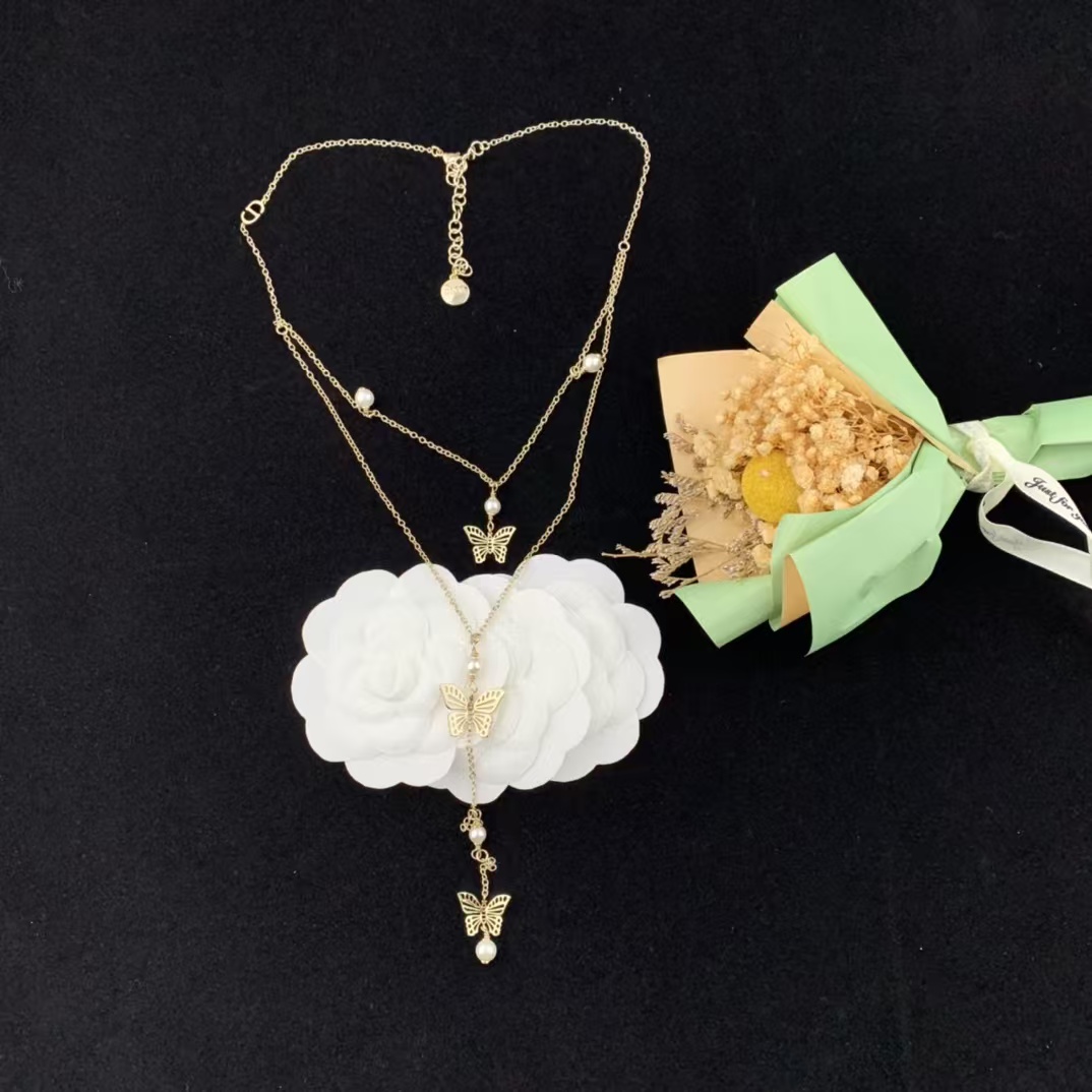 replica Dior Butterfly Two Layered Long Y Necklace - H Lin Jewelry