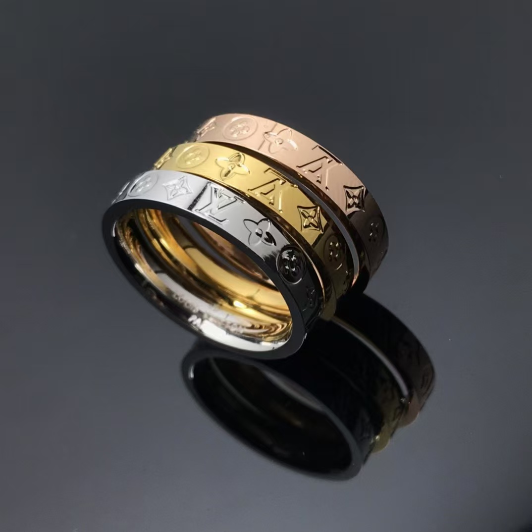 replica Louis Vuitton Pattern Debossed Ring - H Lin Jewelry