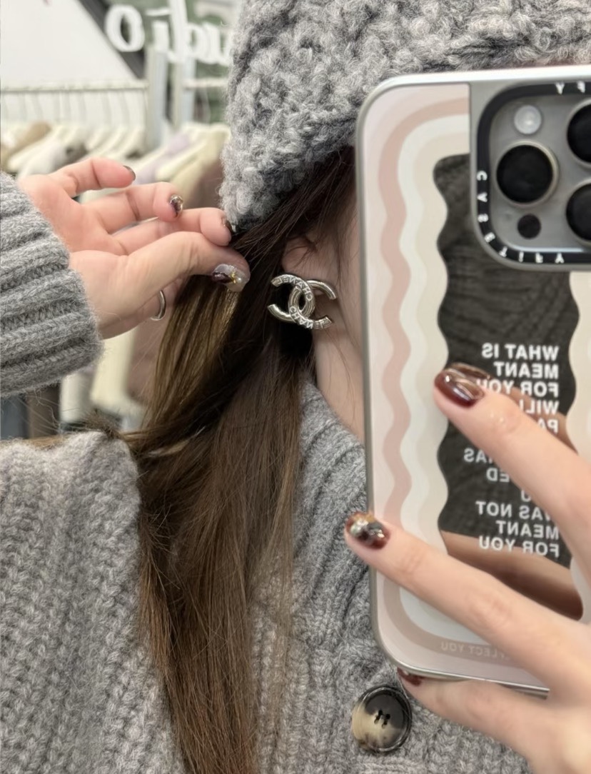 replica Chanel Enamel Monogram CC Earrings - H Lin Jewelry