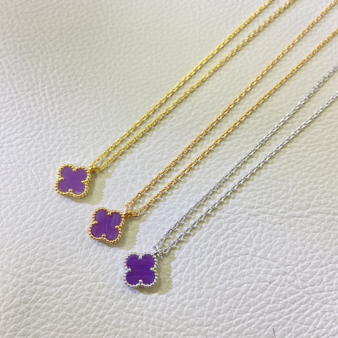 replica Van Cleef & Arpels Mini Purple Sweet Alhambra Necklace - H Lin Jewelry