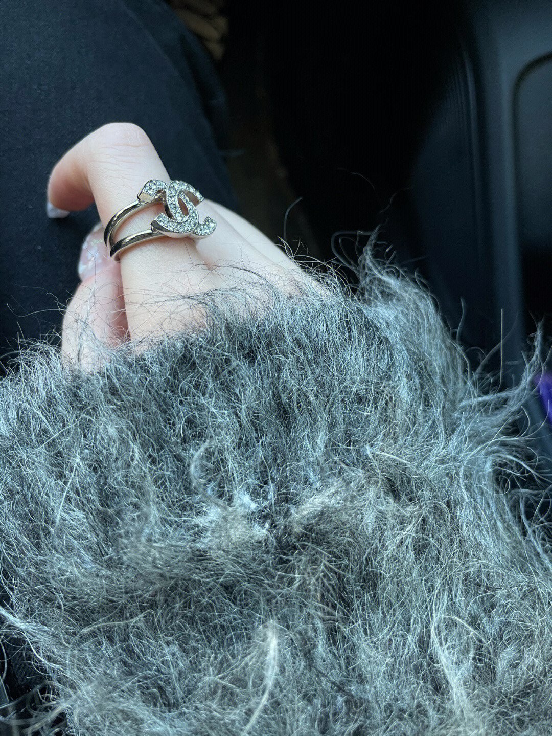 replica Chanel Silver Diamond Paved Coco Ring - H Lin Jewelry