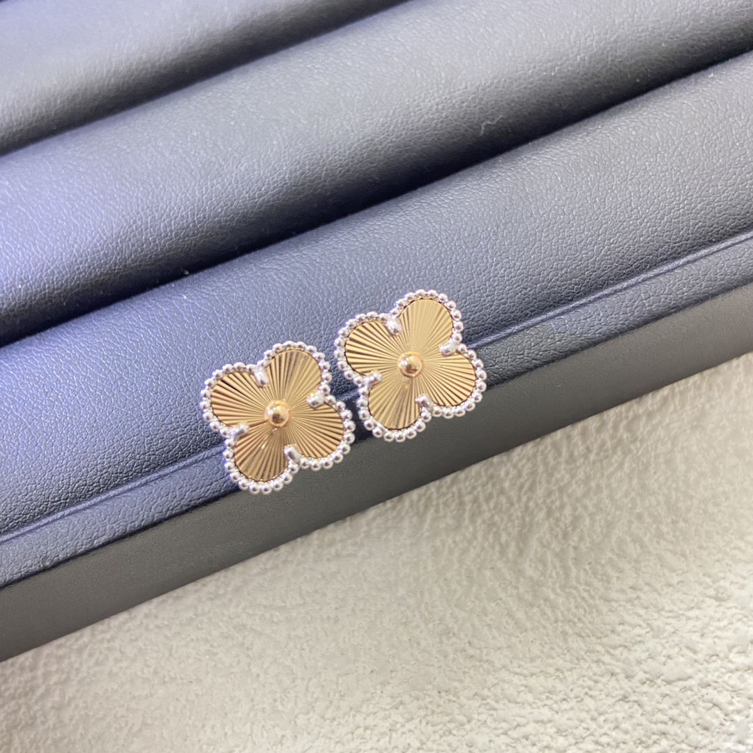 replica Van Cleef & Arpels Mixed Color Clover Earrings - H Lin Jewelry