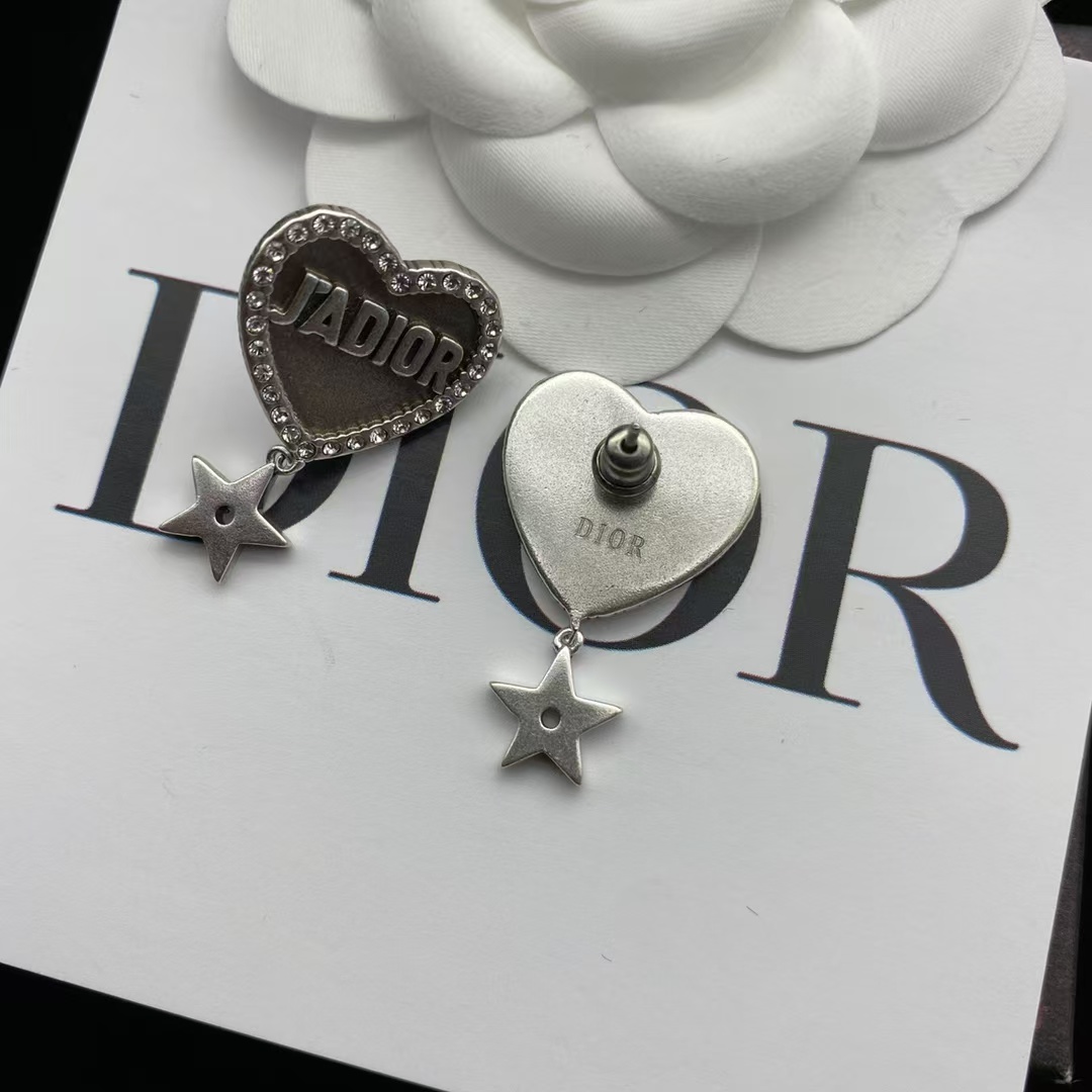 replica Dior JADIOR Heart with Star Drop Earrings - H Lin Jewelry