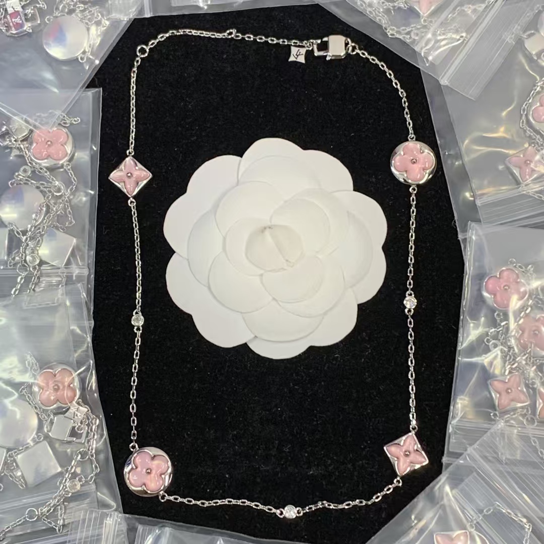 replica Louis Vuitton Pink Mother of Pearl Star Sun Necklace - H Lin Jewelry