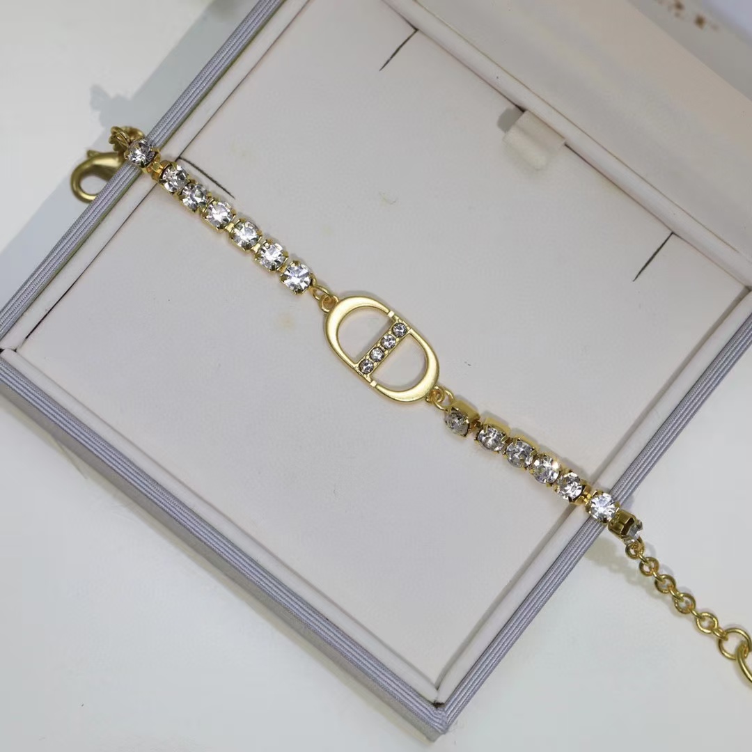 replica Dior Rhinestone CD Bracelet - H Lin Jewelry