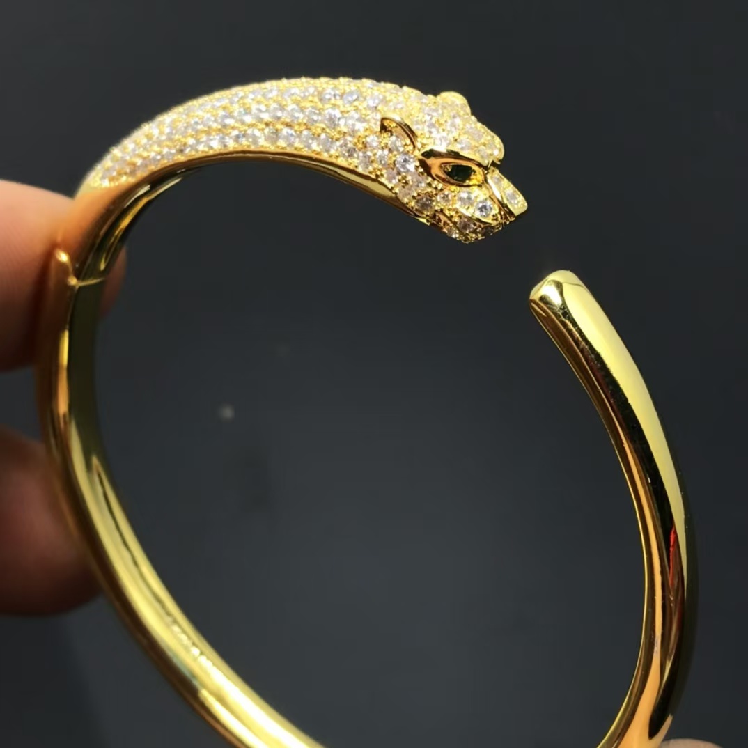 replica Cartier Leopard Head Panthère de Bracelet Bangle - H Lin Jewelry