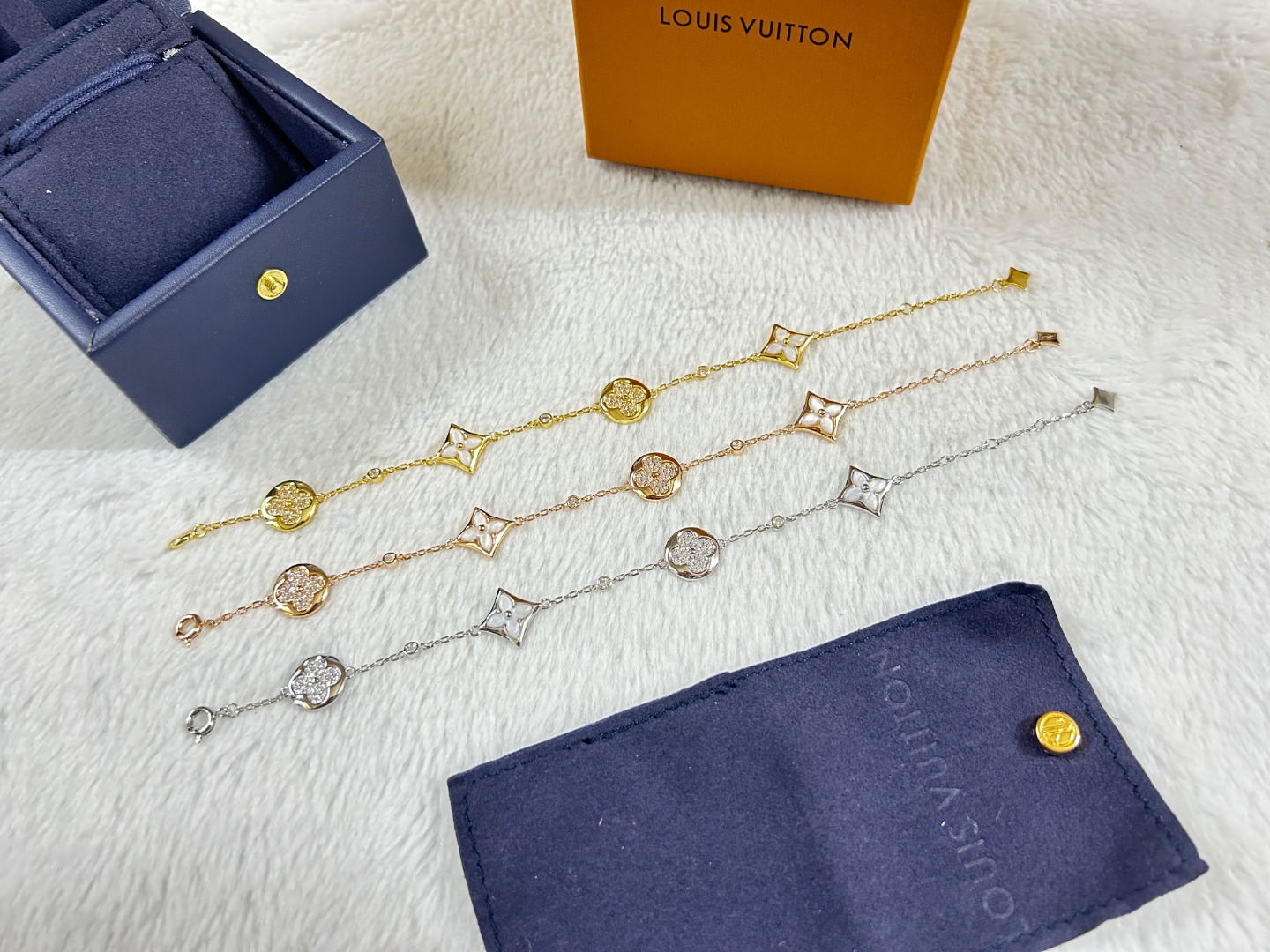 replica Louis Vuitton White Mother of Pearl Color Blossom Bracelet - H Lin Jewelry