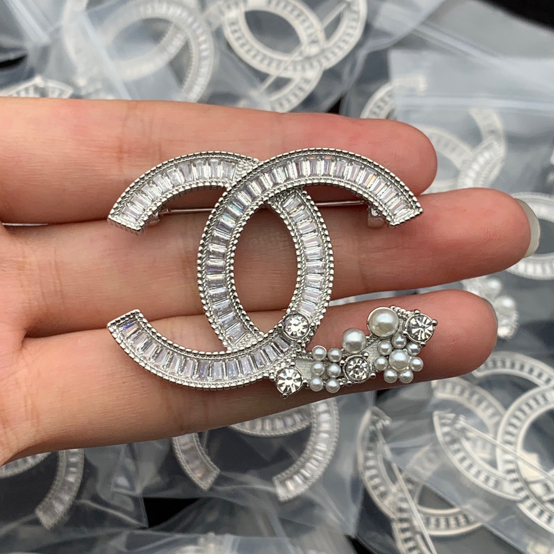 replica Chanel Brooch Silver & Diamond - H Lin Jewelry