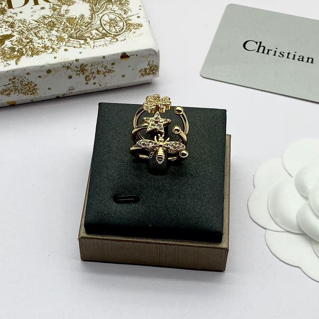 replica Dior Star Bee Clover Stacking Rings - 3 Pieces - H Lin Jewelry