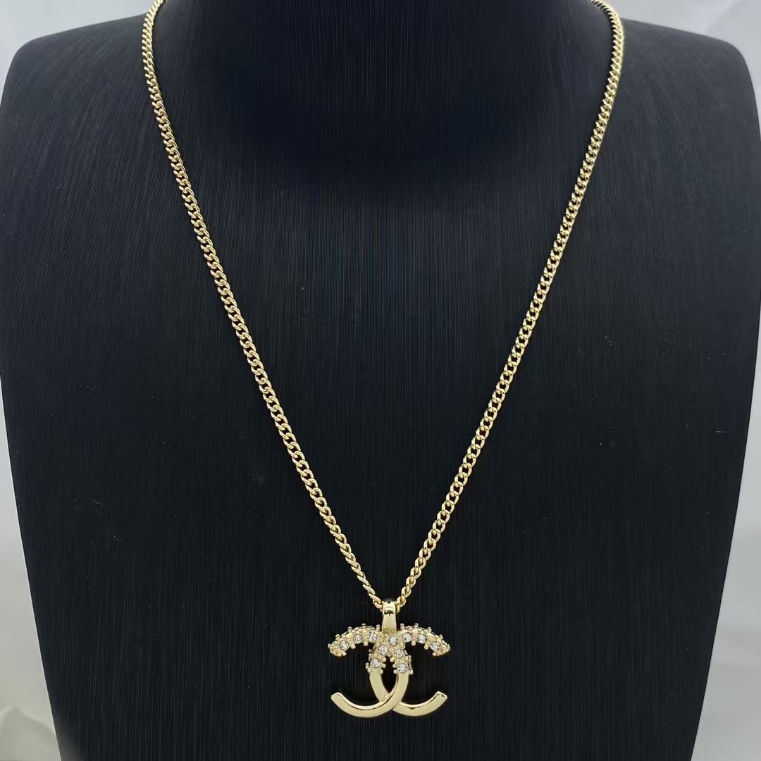 replica Chanel Coco Pendant Minimalistic Gold Necklace - H Lin Jewelry