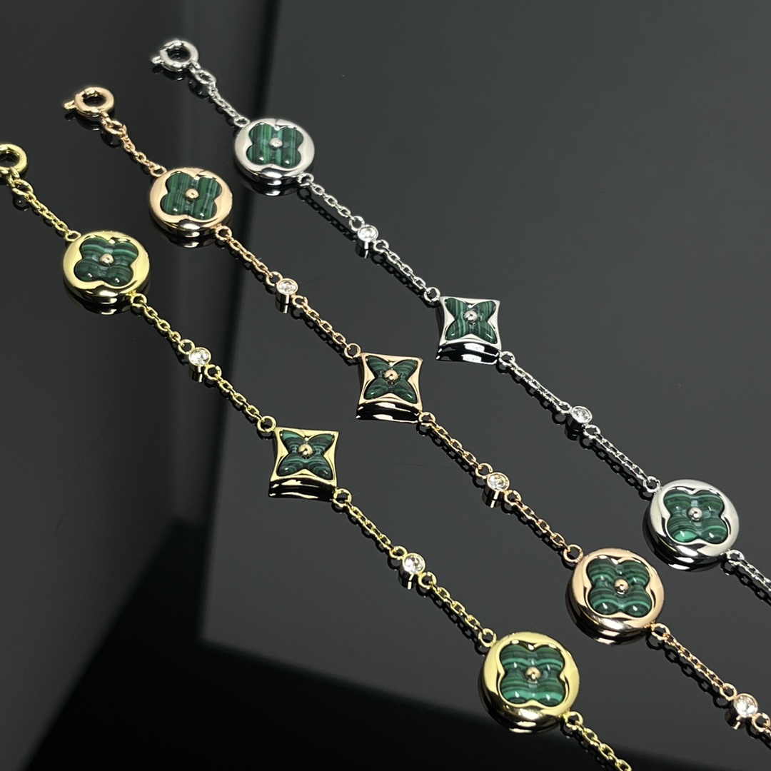 replica Louis Vuitton 4 Motifs Malachite Star Sun Bracelet - H Lin Jewelry