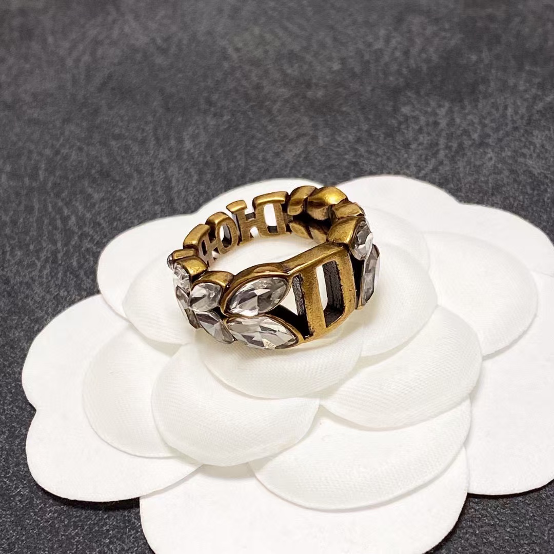 replica Dior Vintage Rhinestone Ring - H Lin Jewelry